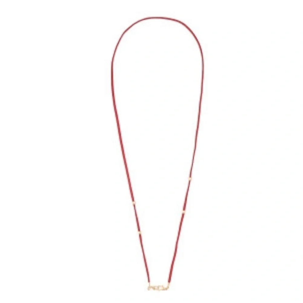 Mask holder, red leather, never lose your mask